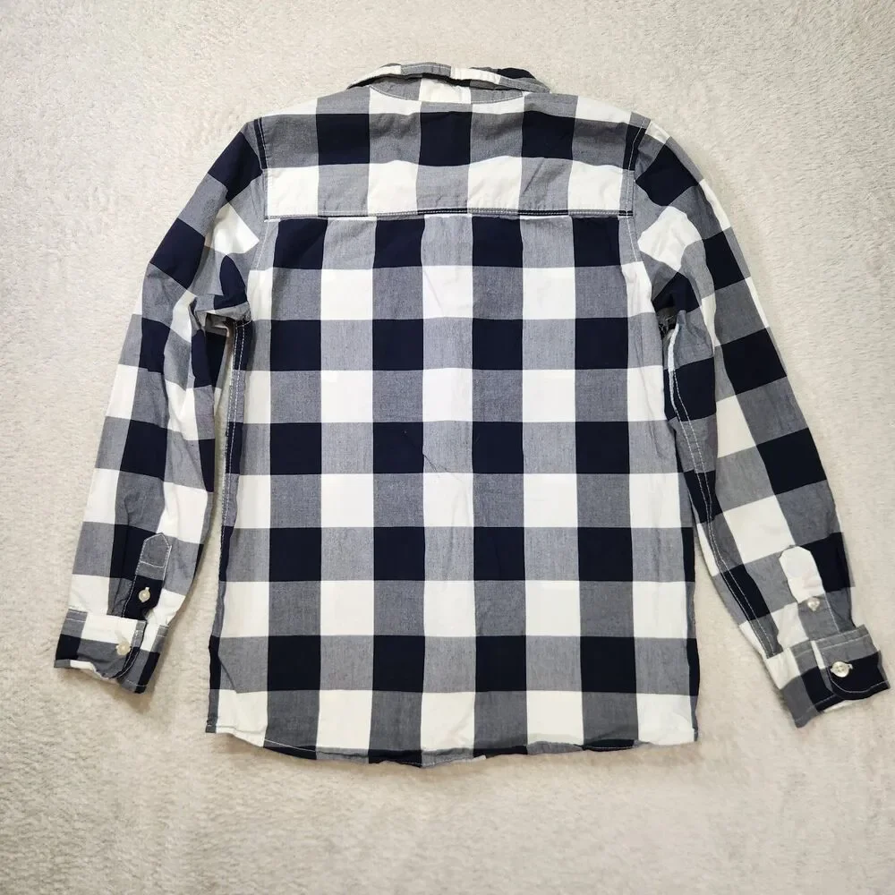 OshKosh Boys 12 Plaid Button-Up Shirt Cotton Chest Pocket